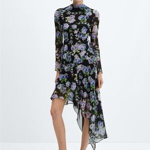 Mango Asymmetrical Floral Dress